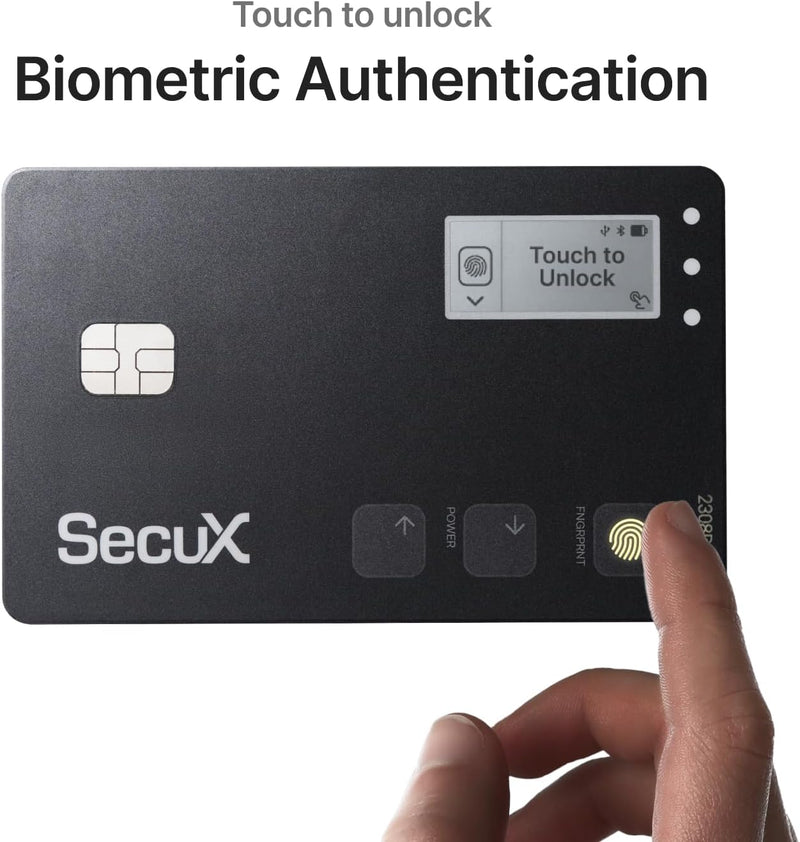 SecuX Shield Bio Crypto Hardware Wallet - Secure Biometric Authentication, Cold Storage Card for NFT, Bitcoin, Ethereum, Cardano, ERC20, BEP20, and More