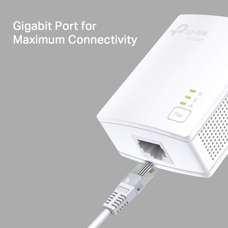 TP-Link Powerline Ethernet Adapter Starter Kit - AV1000 Gigabit Port, Plug&Play, Ethernet Over Power, Nano Size, Ideal for Smart TV, Online Gaming, Wired Connection Only (TL-PA7017 KIT)