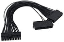 Dual PSU Power Supply 24-Pin Adapter Cable Connector Mining Extension Cable 12 Inch (30cm)