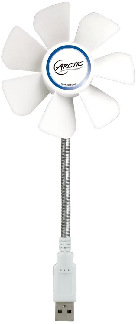 ARCTIC Breeze Mobile - Mini USB Desktop Fan with Flexible Neck, Portable, 1700RPM - White