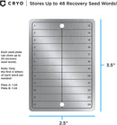 CRYO Crypto Seed Key Phrase Backup - Card