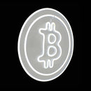 Bitcoin White Glowing Neon Night Lamp Sign Wall Mounted
