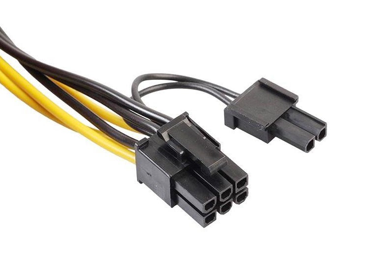 PCI-E 6pin (6-pin) to Dual 8pin( 6+2) Y-Splitter Extension cable for video card 20CM