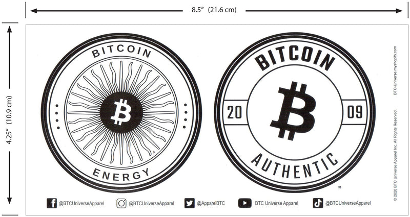 BTC Bitcoin Universe Original Sticker 3 Sheets Set