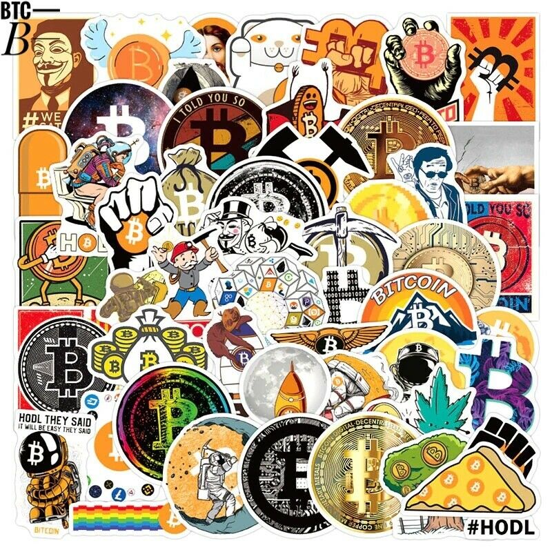 Funny Cryptocurrency Stickers - 50pcs