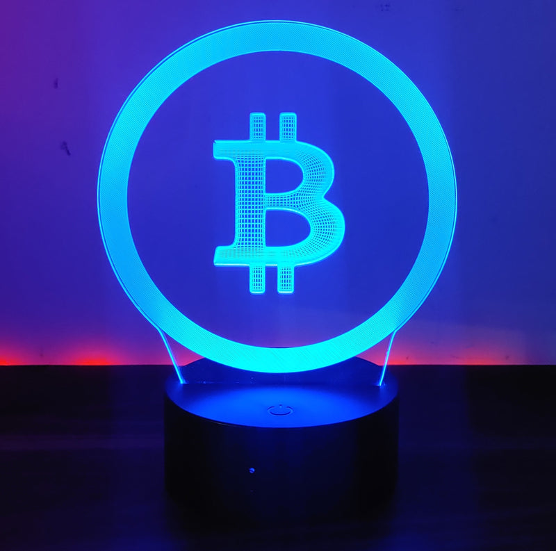 Bitcoin Merch® - Clear Bitcoin USB 3D LED Desk Night Lamp Light 7-Colors