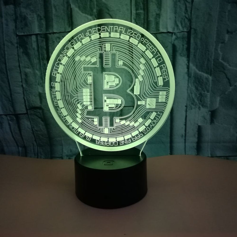 Bitcoin Merch® - Bitcoin USB 3D LED Night Light 7 Color Decorating Desk Lamp