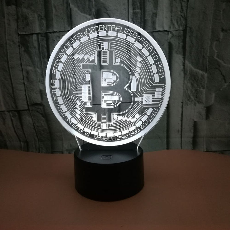 Bitcoin Merch® - Bitcoin USB 3D LED Night Light 7 Color Decorating Desk Lamp