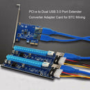 PCI-e to Dual USB 3.0 Port Extender Converter Adapter Card for BTC Mining C