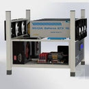 Crypto Coin Open Air Mining Frame Rig Case 6 GPU's ETH BTC Ethereum + 6 Fans