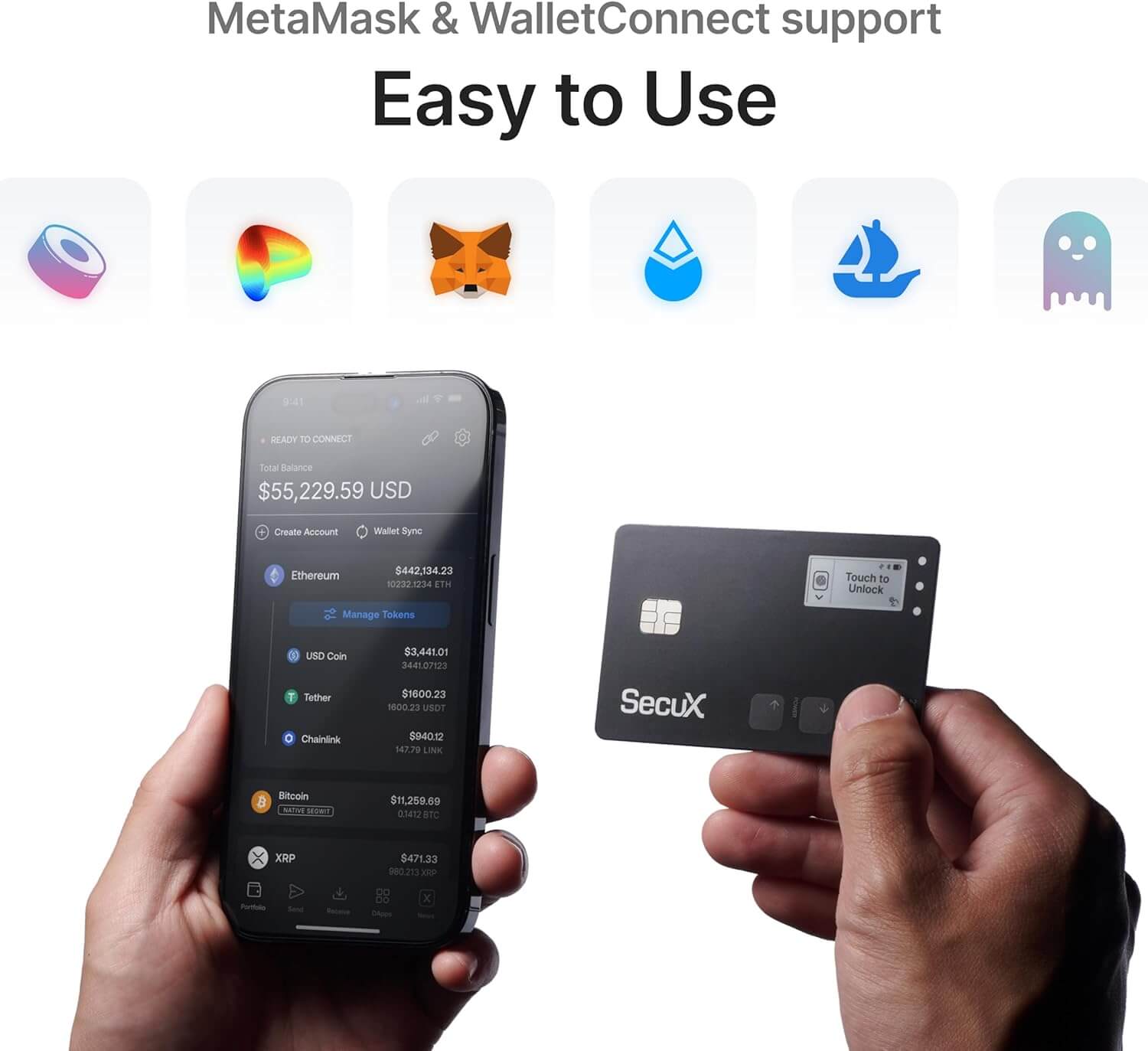 SecuX Shield Bio Crypto Hardware Wallet - Secure Biometric Authentication, Cold Storage Card for NFT, Bitcoin, Ethereum, Cardano, ERC20, BEP20, and More