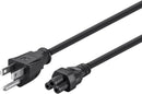 Grounded AC Power Cord - 10 Amp, 125 Volt (NEMA 5-15P to IEC-320-C5), 18AWG, 3 Feet, Black