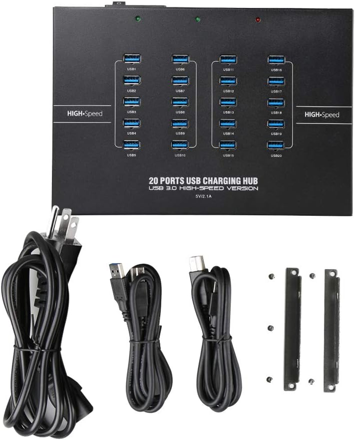 Bitcoin Merch 20 Port USB Hub for Compac F and other USB Miners 200w