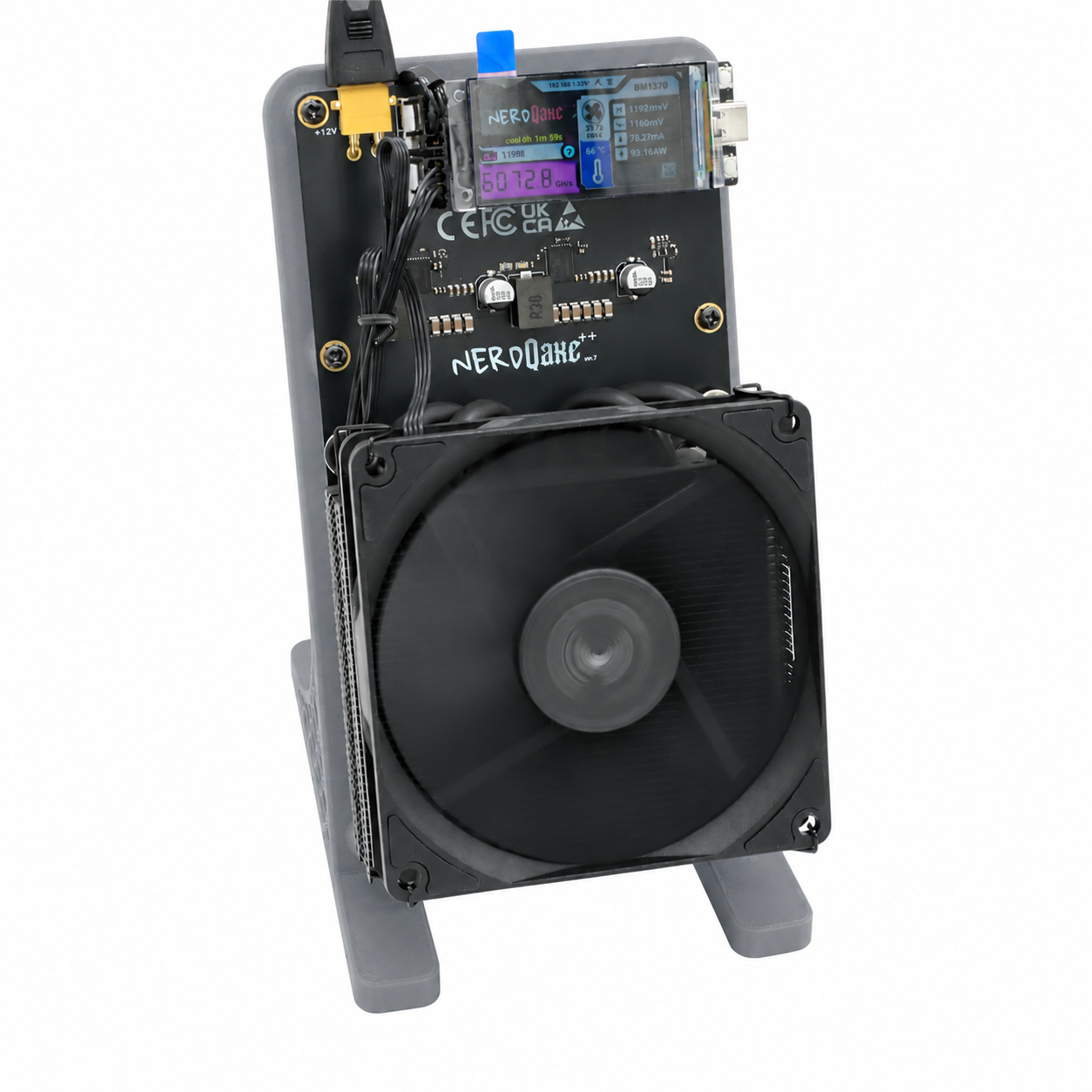 Bitcoin Merch® - NerdQaxe++ 4.8-6TH/s Multi-Chip BTC Miner w Power Supply