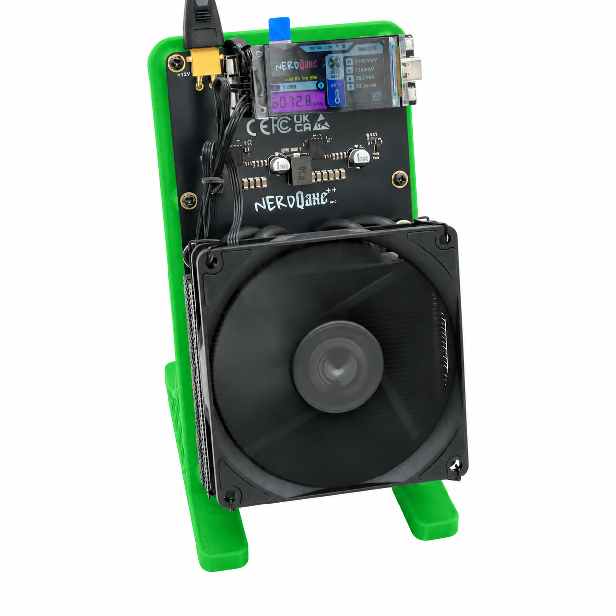 Bitcoin Merch® - NerdQaxe++ 4.8-6TH/s Multi-Chip BTC Miner w Power Supply