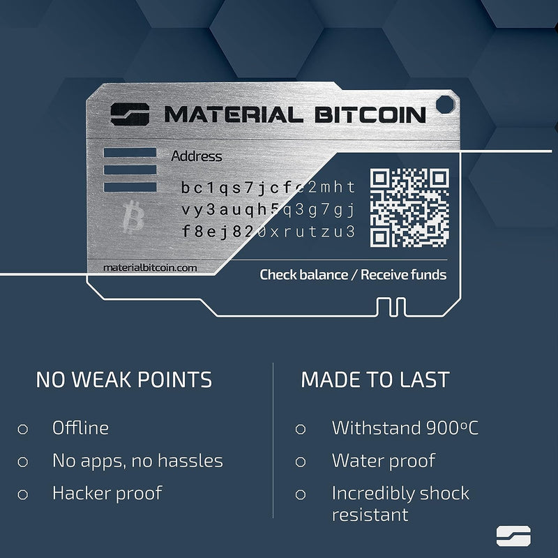 MATERIAL BITCOIN Standard | The only Ready to use Bitcoin Wallet | Physical Bitcoin Wallet | Unhackable | Crypto Cold Storage