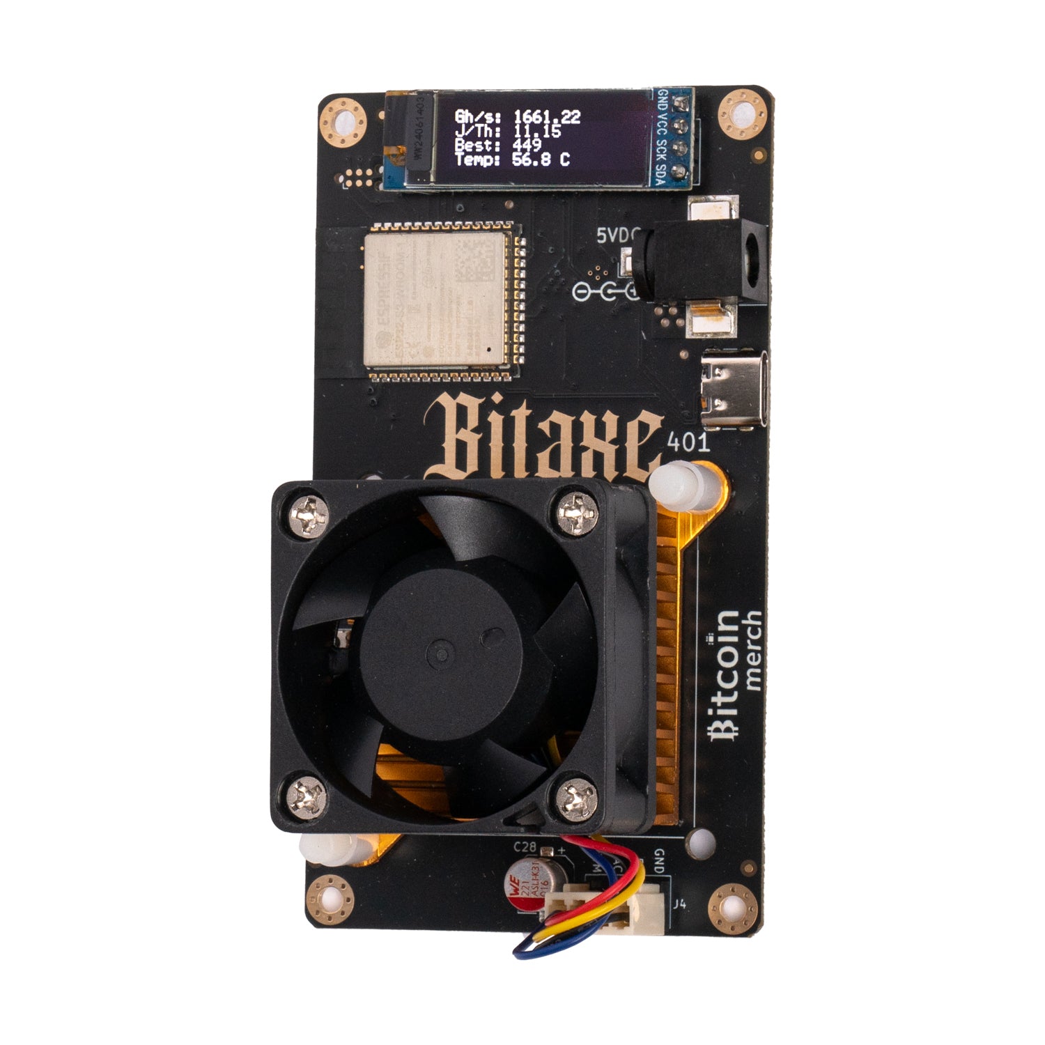 Bitcoin Merch® Bitaxe 401 Supra + Power Supply Miner 600GH/s