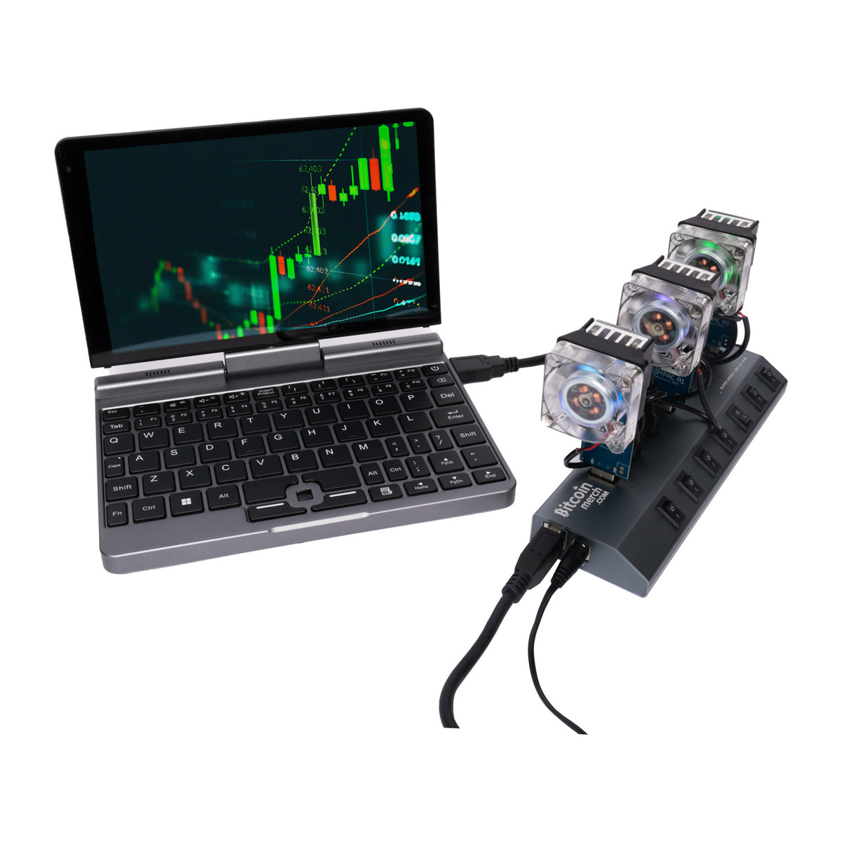 Bitcoin Merch® - Easy Miner Laptop Kit - 3 x GekkoScience COMPAC F Lap
