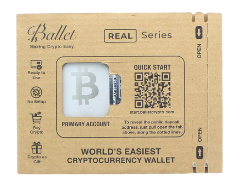 BALLET REAL SERIES BITCOIN COLD STORAGE WALLET CARD (Silver Bitcoin)