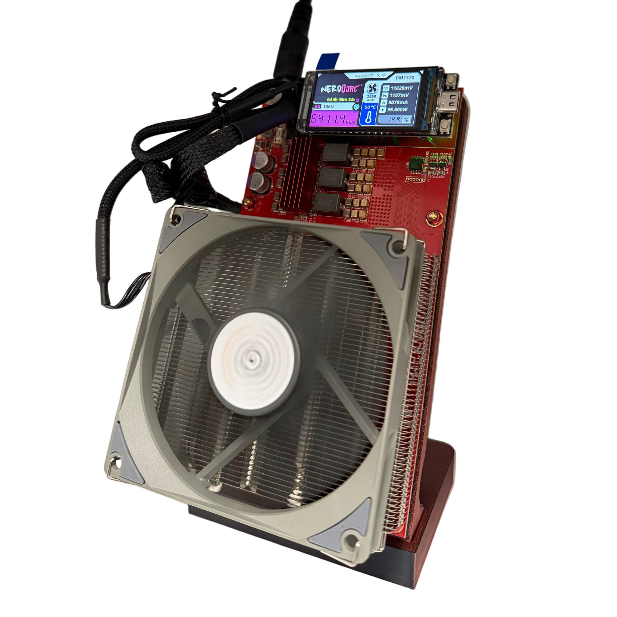 Bitcoin Merch® - NerdQaxe++ 5TH/s Multi-Chip BTC Miner w Power Supply
