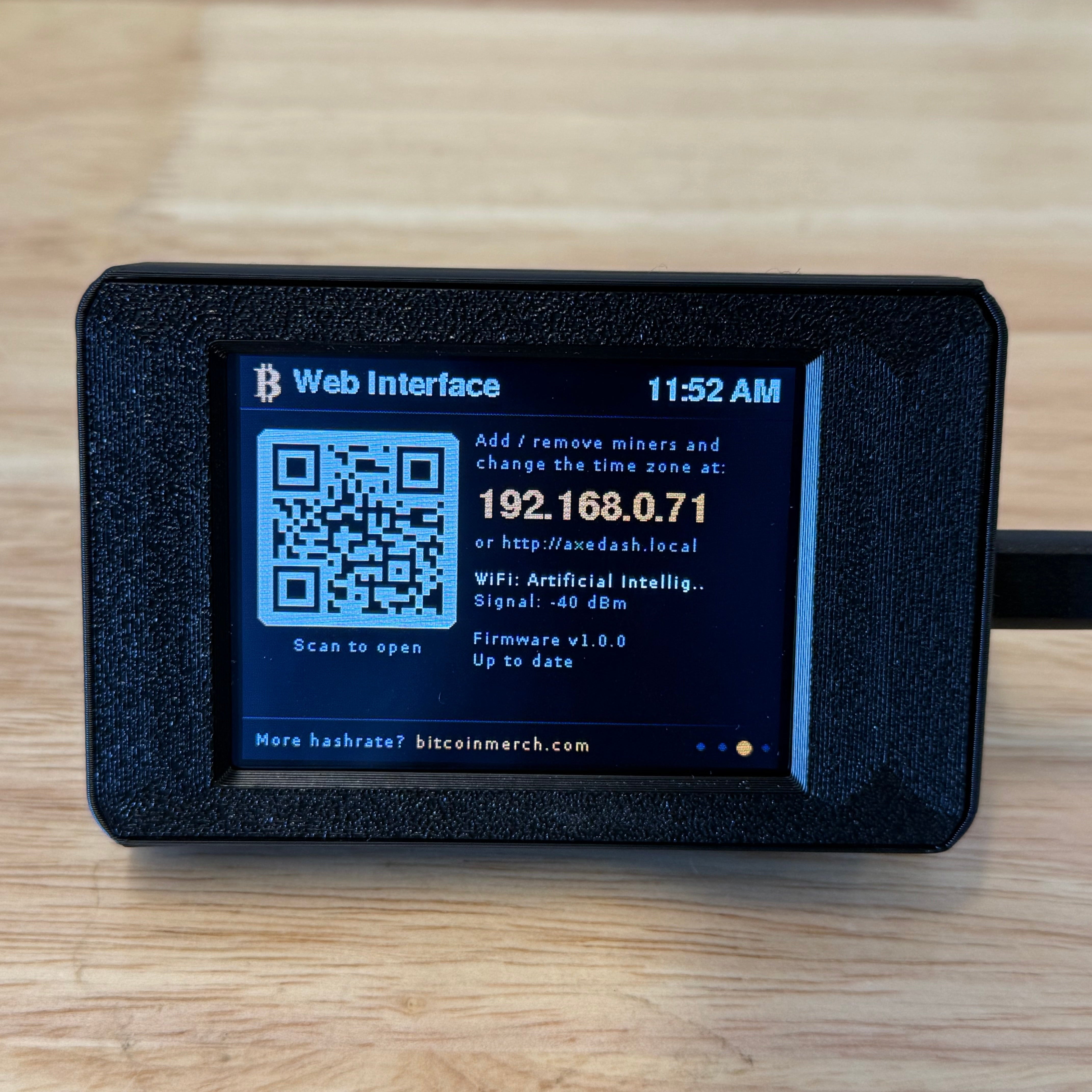 Bitcoin Merch® - AxeDash: Desktop Display for Your Bitaxe Miners