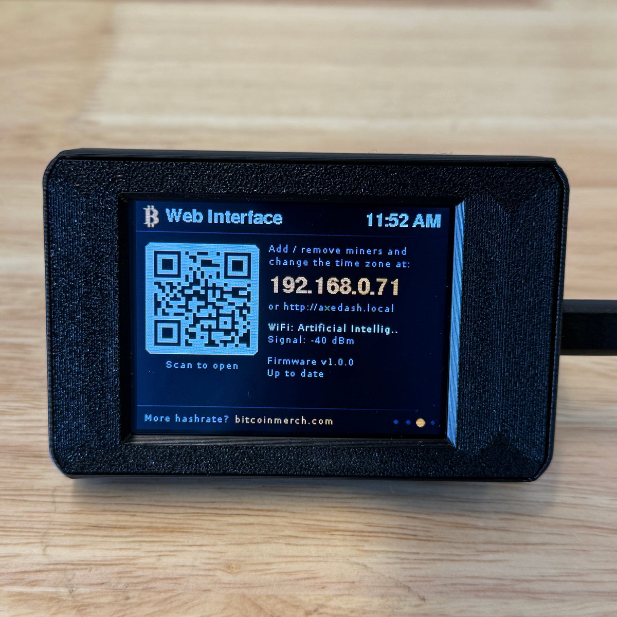 Bitcoin Merch® - AxeDash: Desktop Display for Your Bitaxe Miners