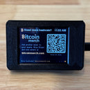 AxeDash desktop display showing the Bitcoin Merch screen with a QR code