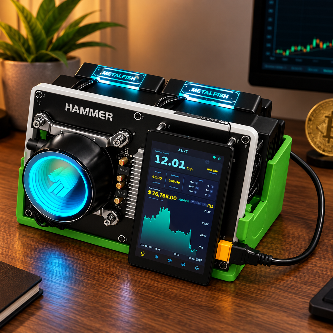 Bitcoin Merch® - Hammer Miner BC08 Hydro 12TH/s Bitcoin Miner w/ Power Supply