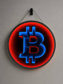 Bitcoin Merch® - Bitcoin Logo Lighted Infinity Mirror Wall Art