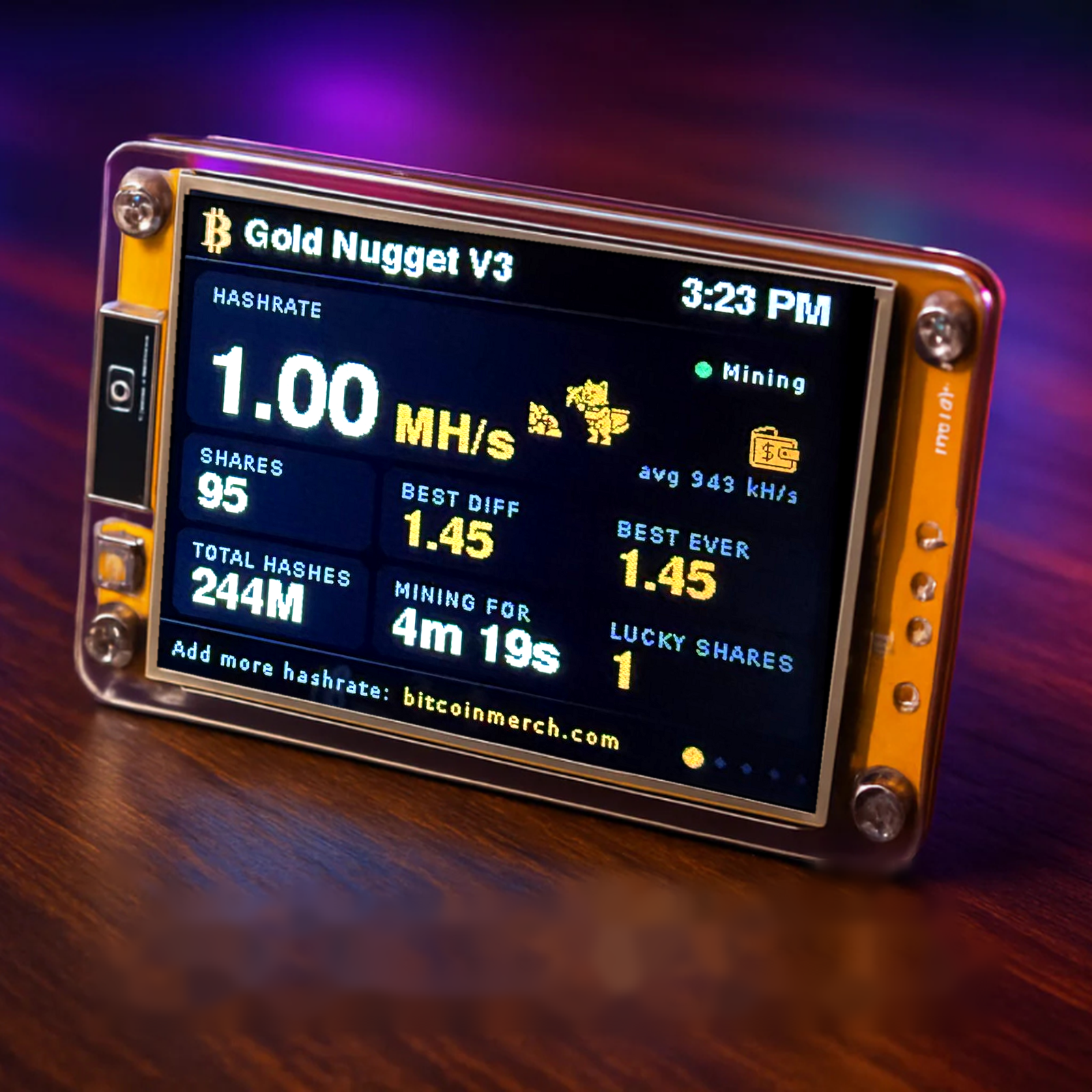 Bitcoin Merch® - Gold Nugget V3 Lottery Miner