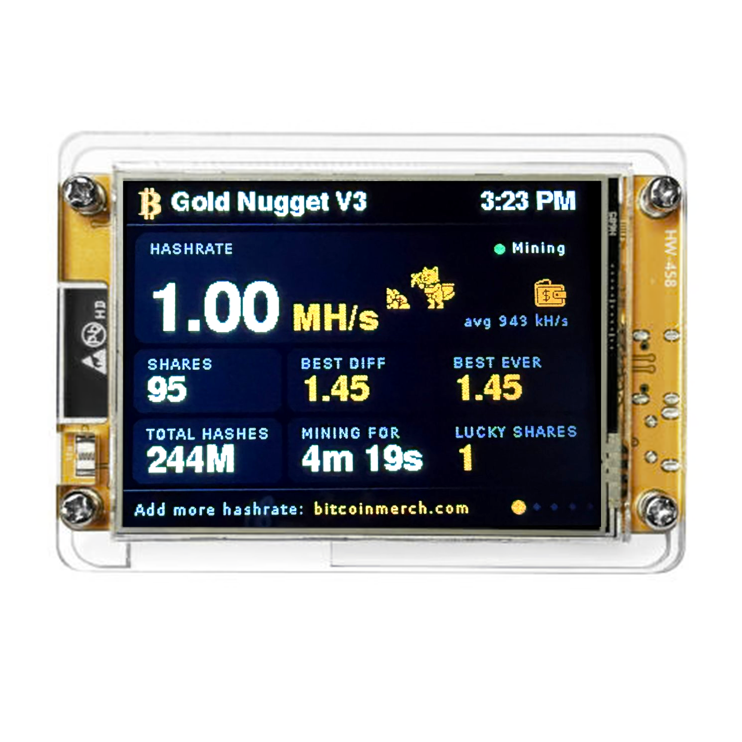 Bitcoin Merch® - Gold Nugget V3 Lottery Miner