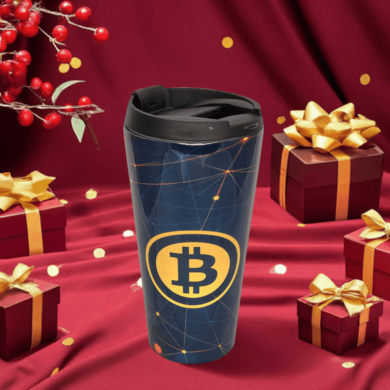 Bitcoin Insulated Travel Mug Coffee Tea Gift