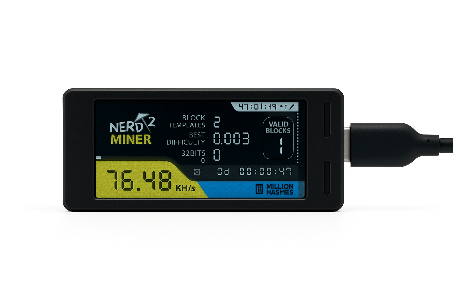Bitcoin Merch® NerdMiner v2 - USB Lottery Miner with WiFi