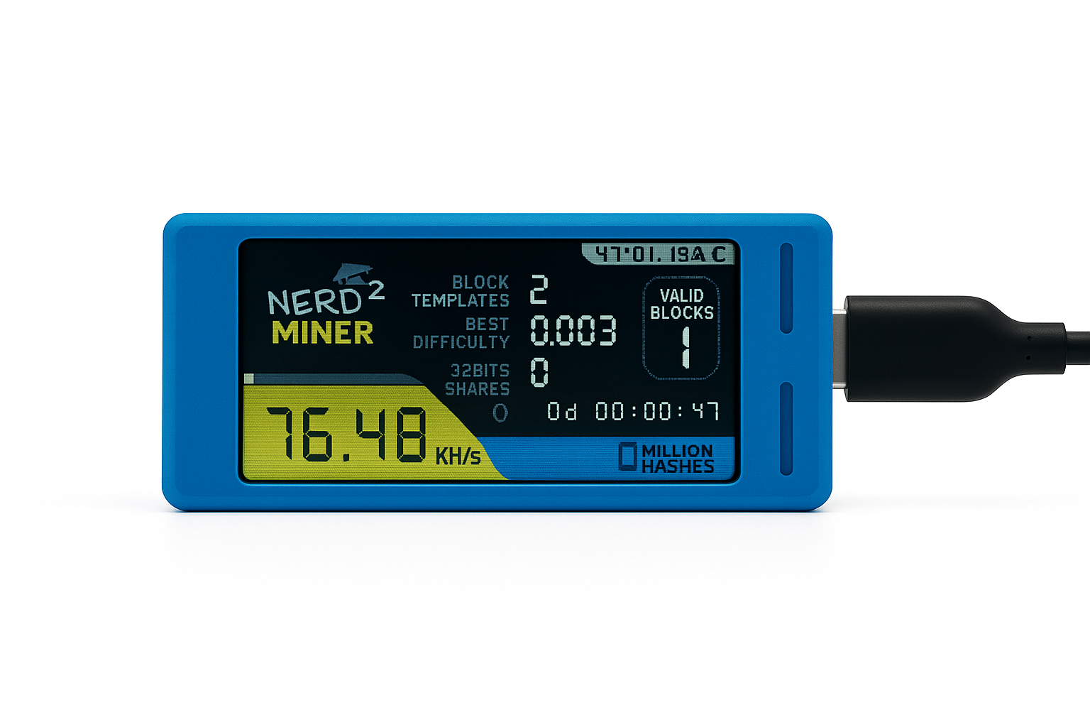 Bitcoin Merch® NerdMiner v2 - USB Lottery Miner with WiFi