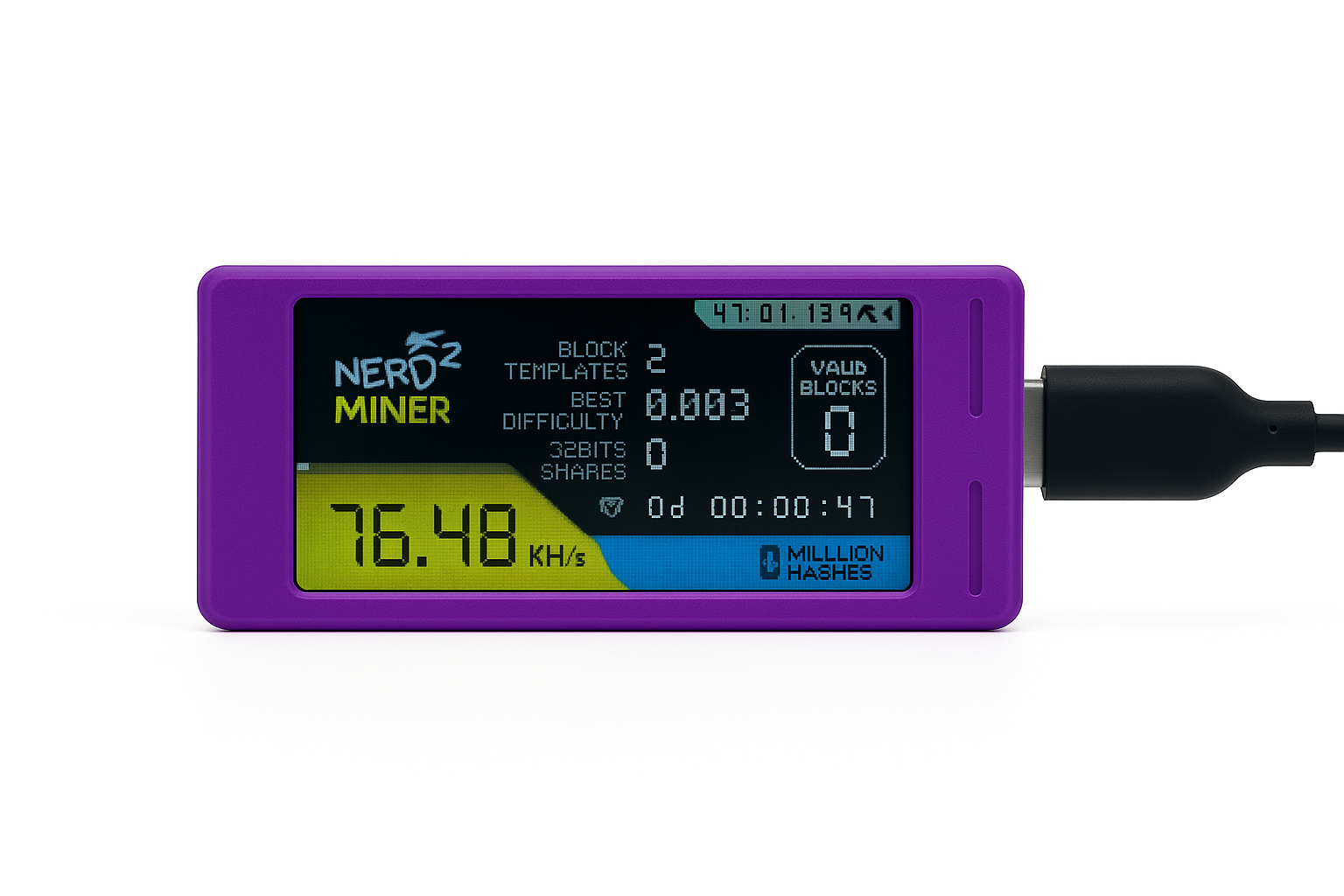 Bitcoin Merch® NerdMiner v2 - USB Lottery Miner with WiFi