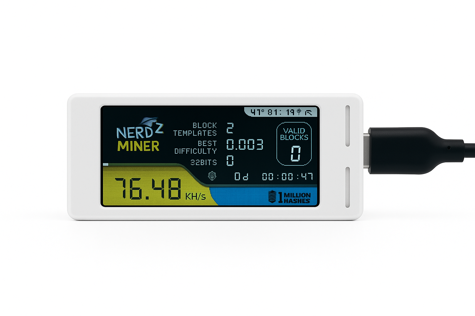 Bitcoin Merch® NerdMiner v2 - USB Lottery Miner with WiFi