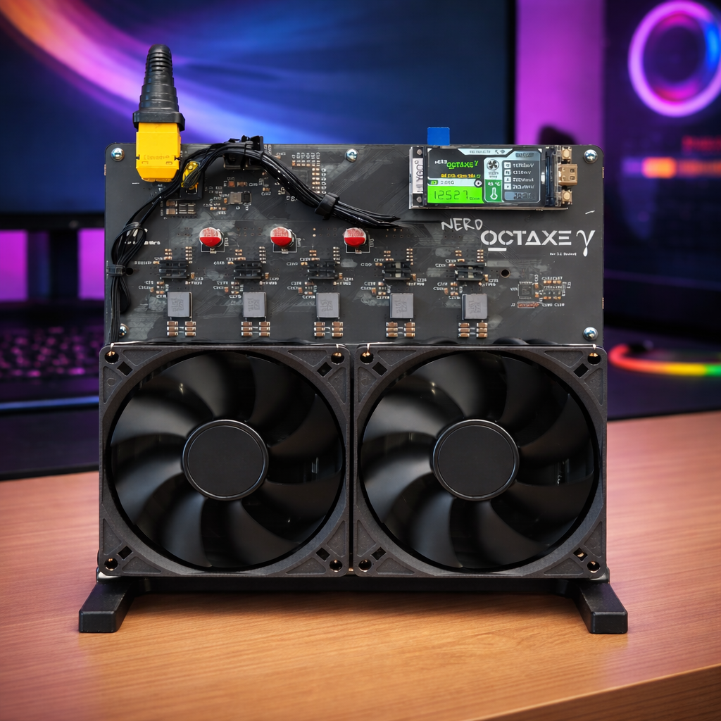 Bitcoin Merch® - NerdOCTaxe 9-12TH/s BTC Miner w/ Power Supply