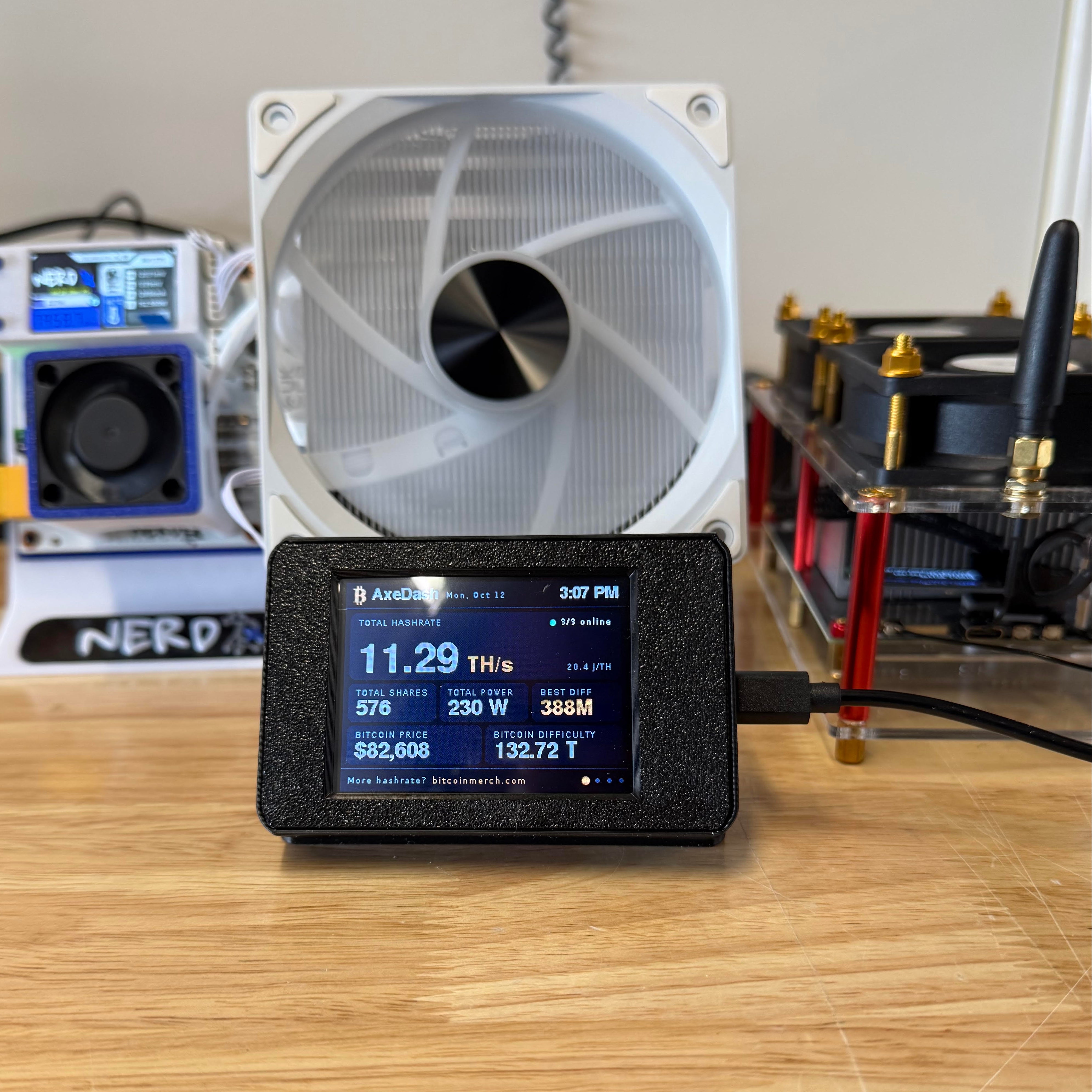 Bitcoin Merch® - AxeDash: Desktop Display for Your Bitaxe Miners