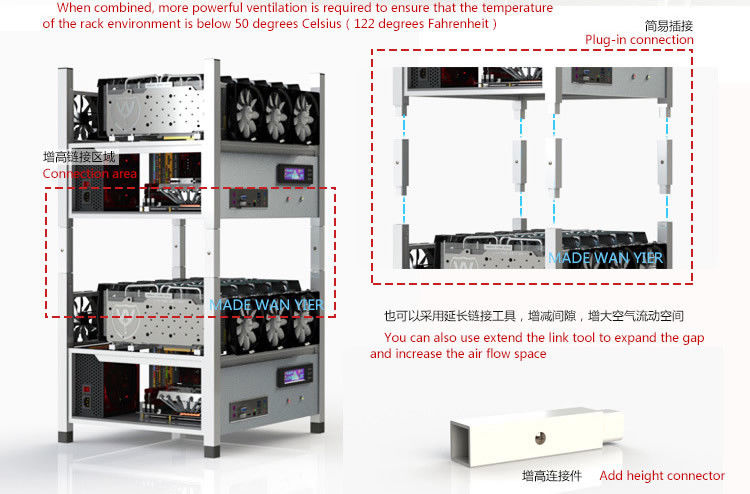 4 x 4.5" Leg Extenders for Open Air Mining Frame/Case (for SKU BTCM000066 or BTCM000224)