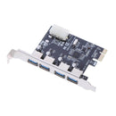 PCI Express PCI-E to 4 Port USB 3.0 Hub Controller Expansion Riser Card Adapter