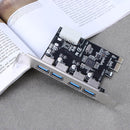 PCI Express PCI-E to 4 Port USB 3.0 Hub Controller Expansion Riser Card Adapter