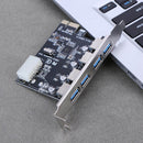PCI Express PCI-E to 4 Port USB 3.0 Hub Controller Expansion Riser Card Adapter