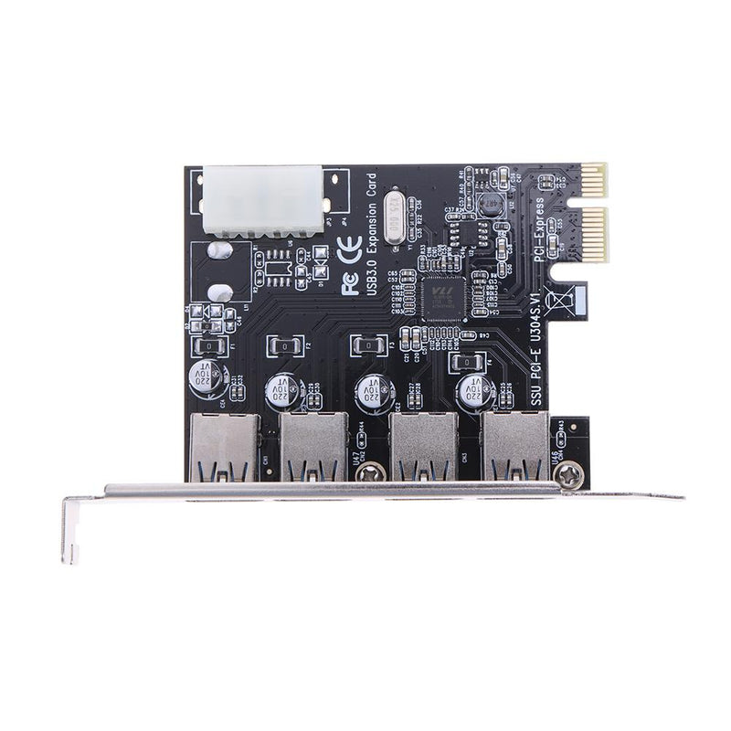 PCI Express PCI-E to 4 Port USB 3.0 Hub Controller Expansion Riser Card Adapter