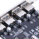 PCI Express PCI-E to 4 Port USB 3.0 Hub Controller Expansion Riser Card Adapter
