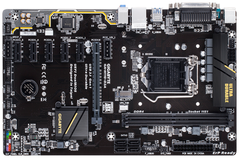 GIGABYTE GA-H110-D3A (rev. 1.0) LGA 1151 Intel H110 ATX Motherboard