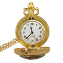 Bitcoin Design Pocket Watch with Necklace Chain Men Women Crypto Gift Gold Color