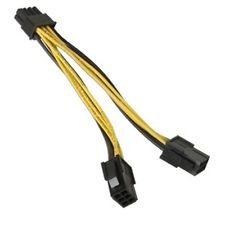 Dual 6 Pin Female To 8 Pin Male Cable For GPU Graphics Video Card