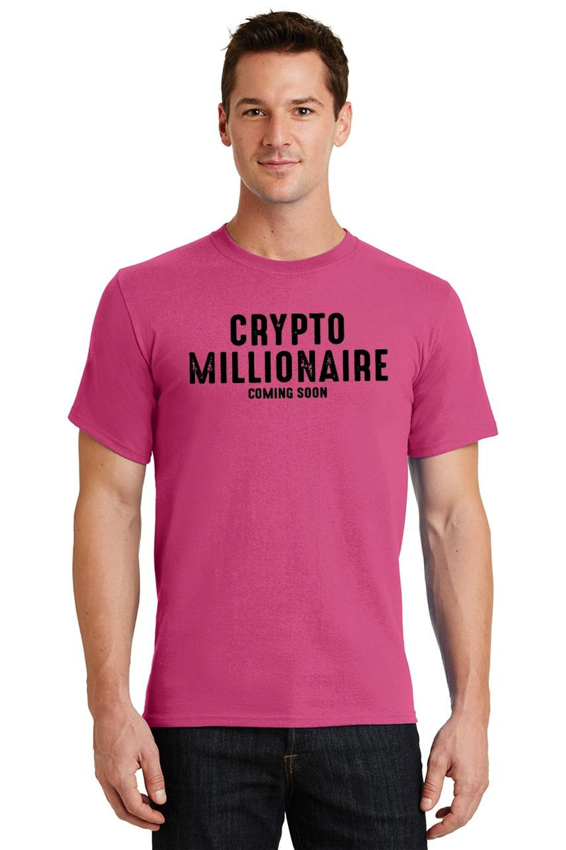 'Crypto Millionaire Coming Soon' Unisex Pink T-Shirt