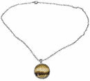 Bitcoin Necklace chain Pendant Commemorative Round Collectors (Silver)
