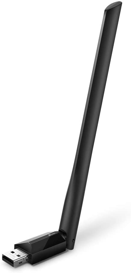 TP-Link AC600 USB WiFi Adapter for PC (Archer T2U Plus) - محول شبكة لاسلكي لسطح المكتب مع هوائي 2.4 جيجا هرتز ، 5 جيجا هرتز عالي الكسب ثنائي النطاق 5dBi ، يدعم Win10 / 8.1 / 8/7 / XP ، Mac OS 10.9-10.14